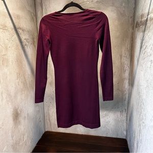 Theory Soft Wool Sweater Dress, Mini, Syrah, Long Sleeves, Size XS